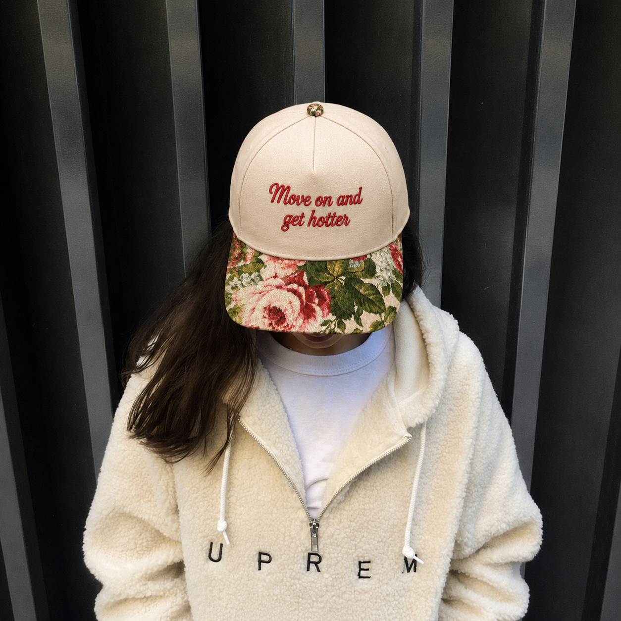 Move On And Get Hotter Embroidered Floral Hat