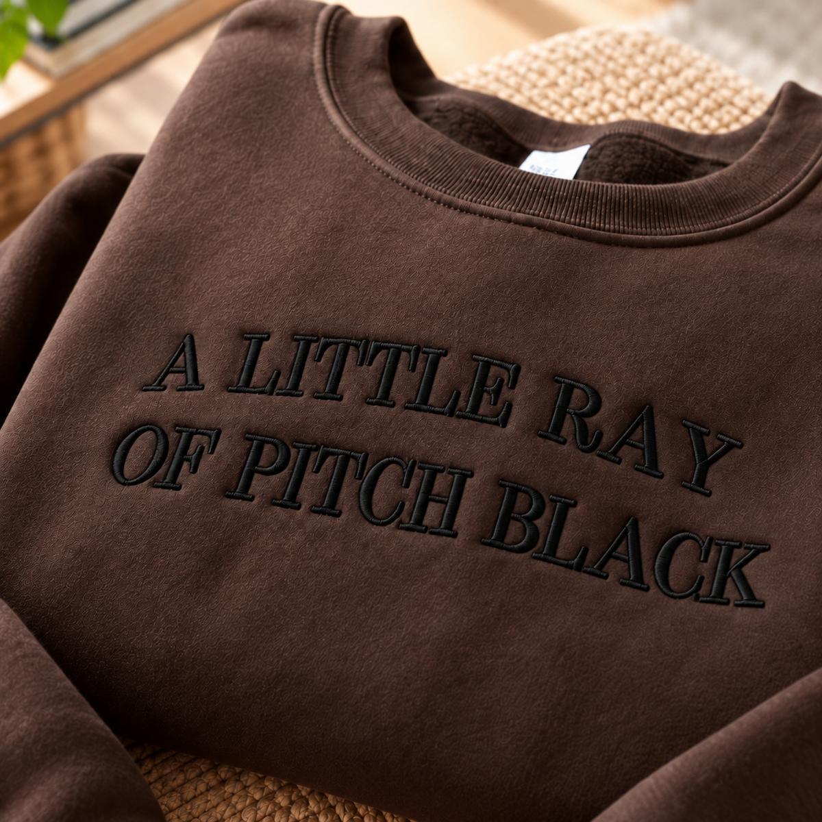 Little Ray Of Pitch Black Embroidered Sweatshirt