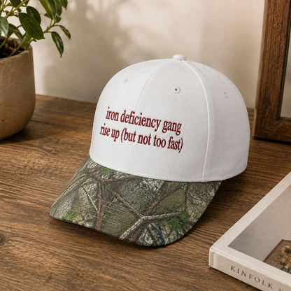 Iron Deficiency Gang Rise Up Embroidered Floral Hat