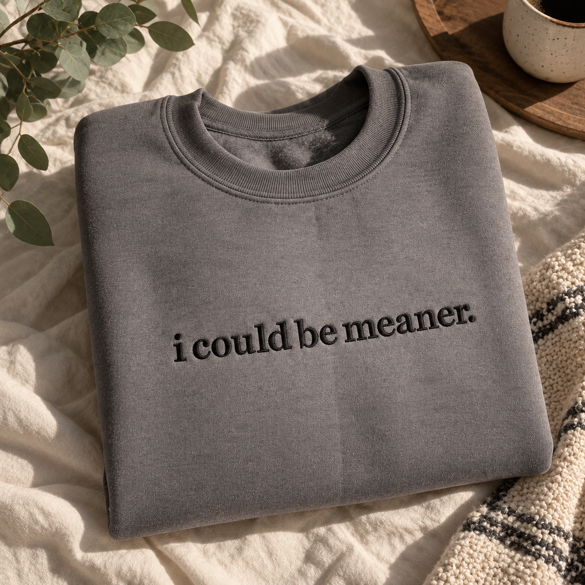 Could Be Meaner Embroidered Sweatshirt