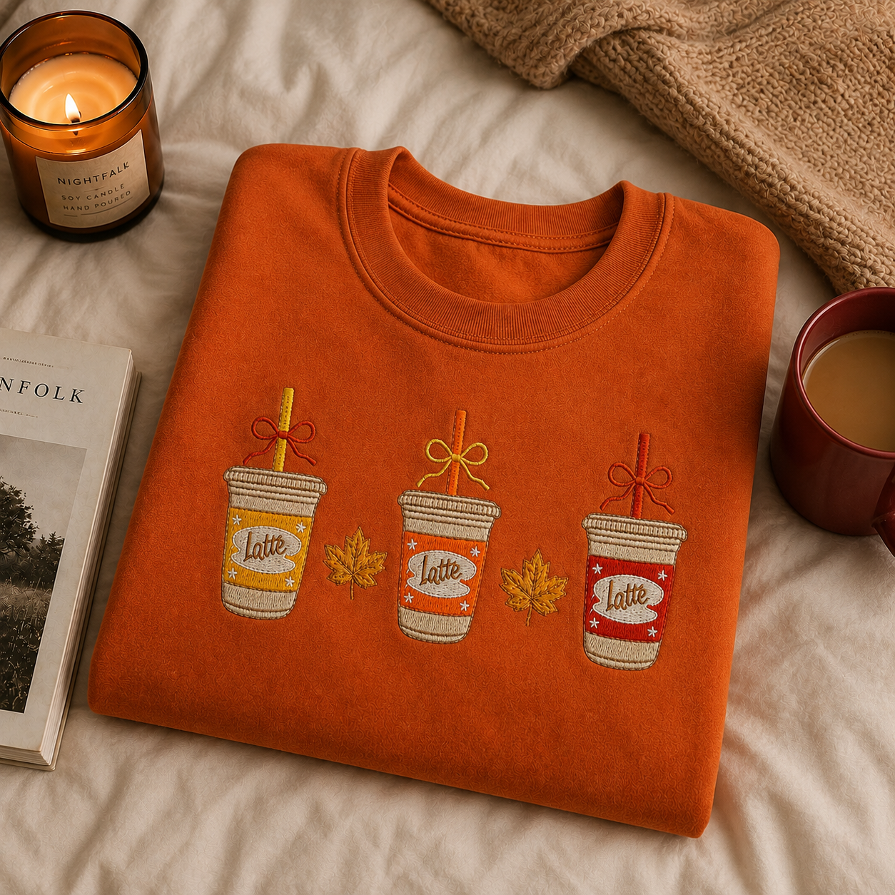 Three Cup Of Luke's Coffee Embroidered Sweatshirt