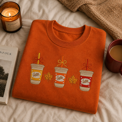 Three Cup Of Luke's Coffee Embroidered Sweatshirt