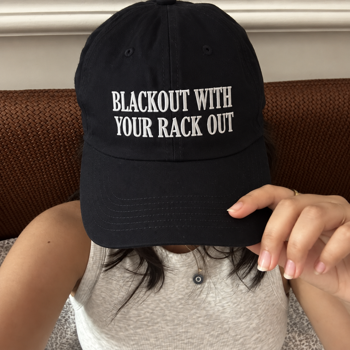 Blackout With Your Rack Out Embroidered Baseball Hat