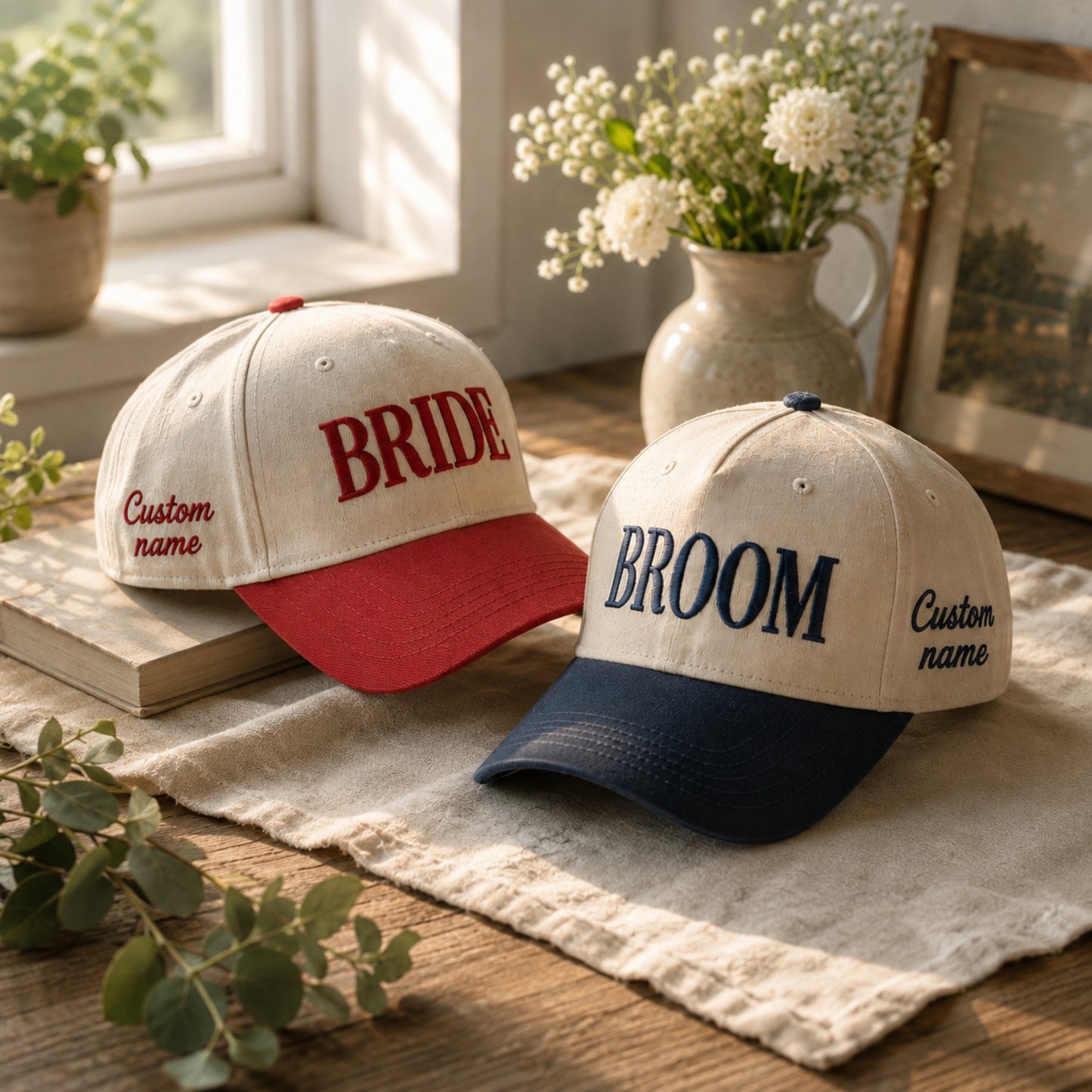 Bride and Groom Baseball Hats
