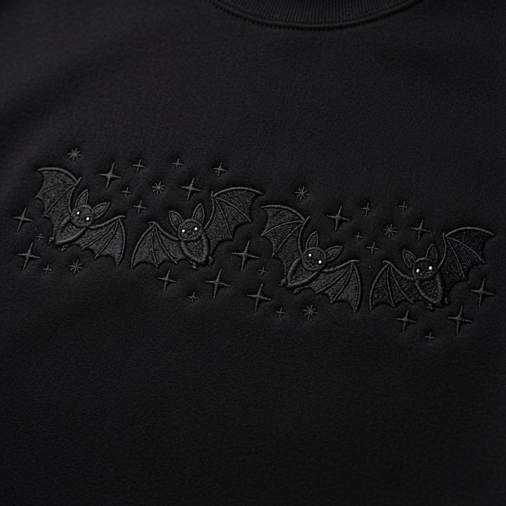 Bat Halloween Embroidered Sweatshirt