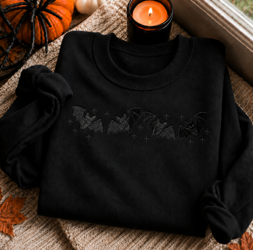 Bat Halloween Embroidered Sweatshirt