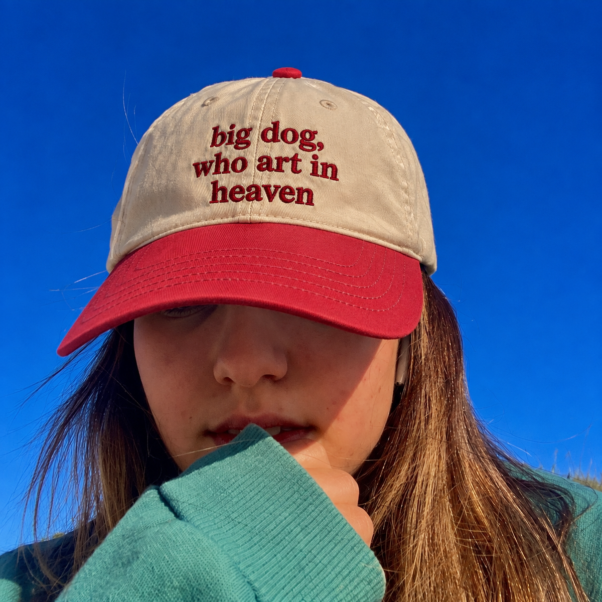 Big Dog Who Art in Heaven Embroidered Baseball Hat