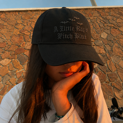 A Little Ray Of Pitch Black Embroidered Baseball Hat
