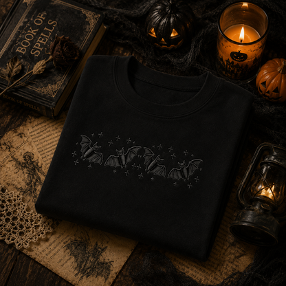 Bat Halloween Embroidered Sweatshirt
