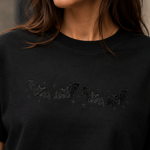 Bat Halloween Embroidered Sweatshirt