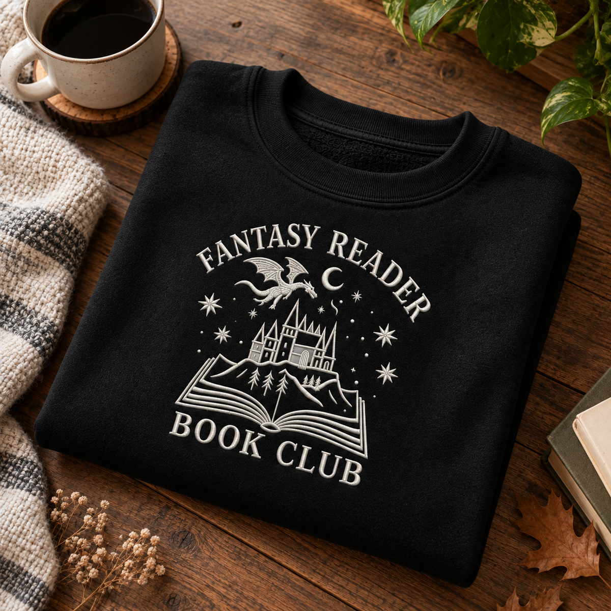 Fantasy Reader Book Club Embroidered Sweatshirt