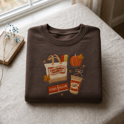 Stars Hollow Books Embroidered Sweatshirt