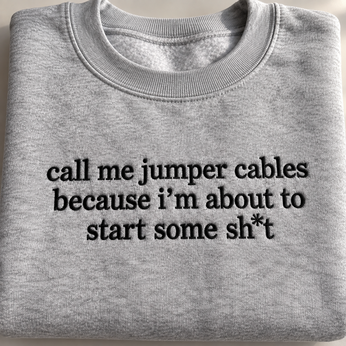Call Me Jumper Cables Embroidered Sweatshirt