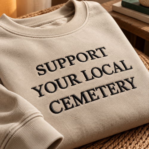 Support Your Local Cemetery Embroidered Sweatshirt