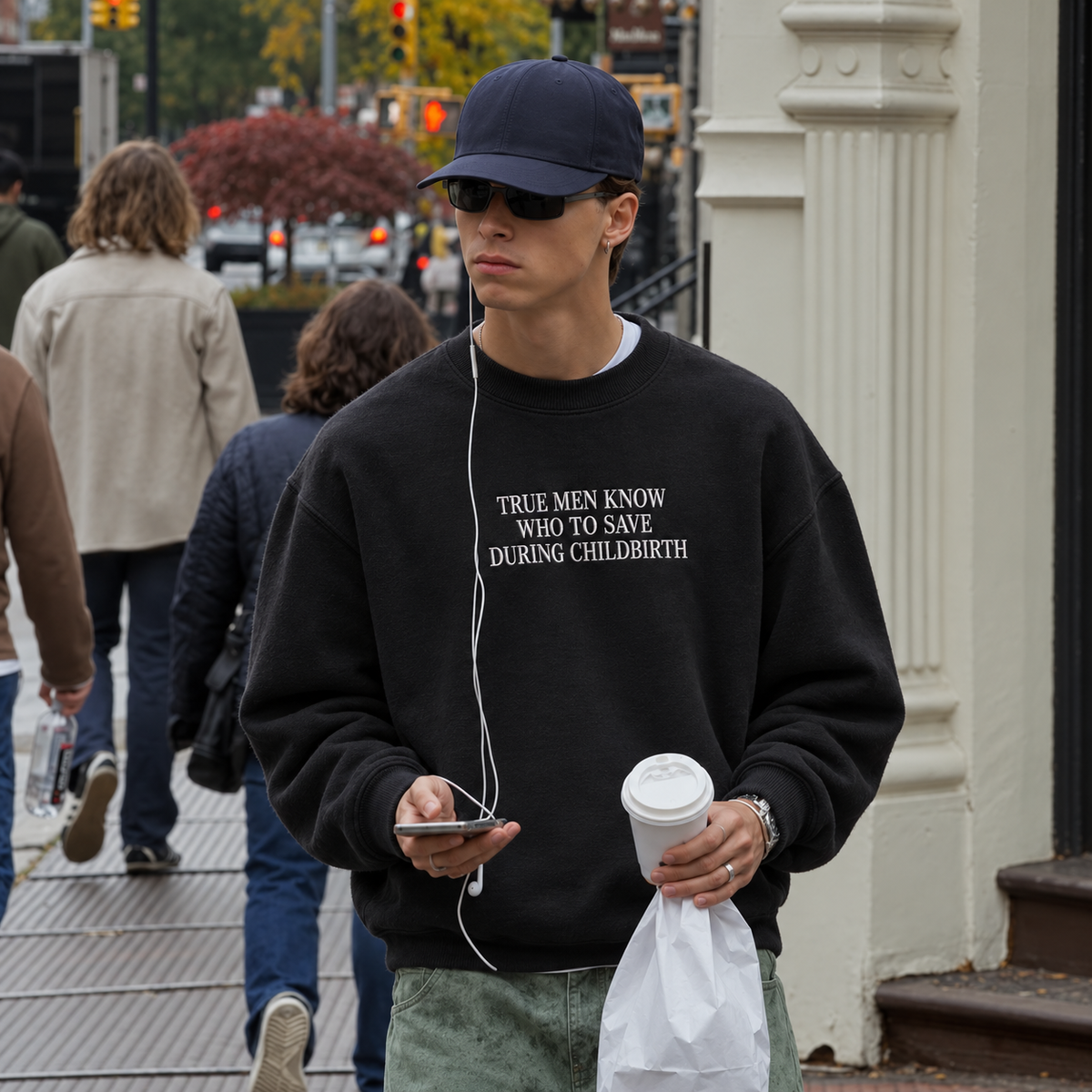 True Men Know Who To Save Embroidered Sweatshirt