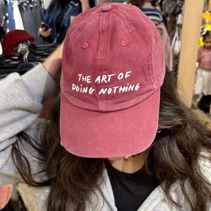 The Art Of Doing Nothing Embroidered Washed Cap