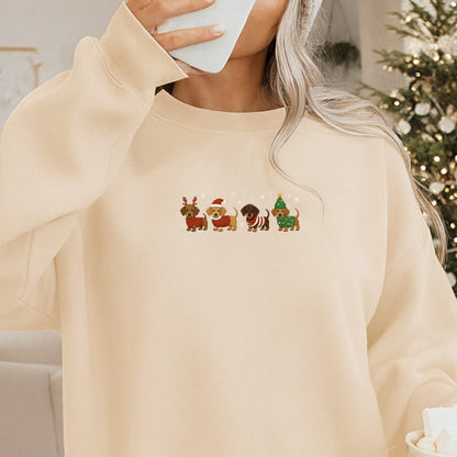 Christmas Dog Embroidered Sweatshirt