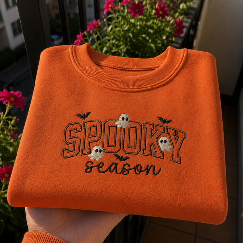 Spooky Halloween Season Embroidered Sweatshirt
