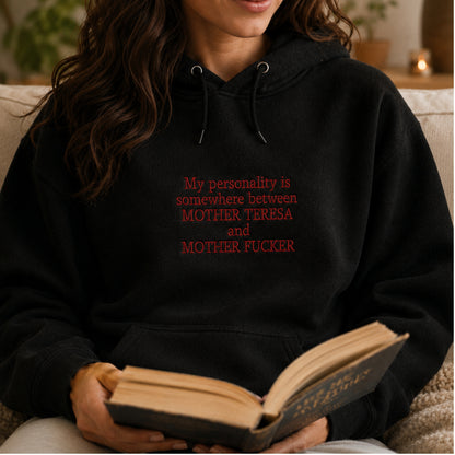 Mother Teresa And Mother Fucker Embroidered Sweatshirt