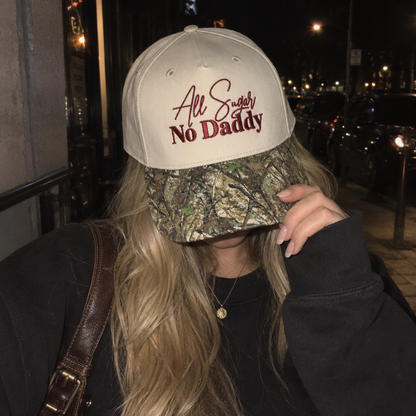 All Sugar No Daddy Embroidered Floral Hat