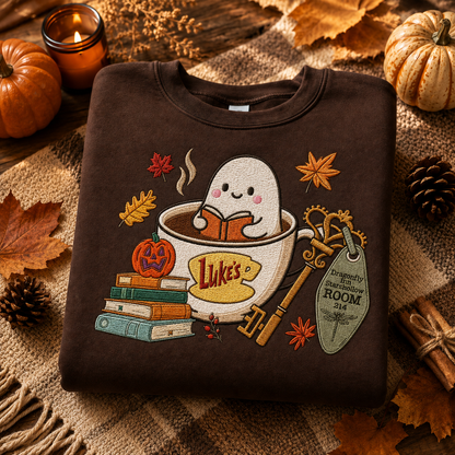Luke's Coffee In Stars Hollow Embroidered Sweatshirt