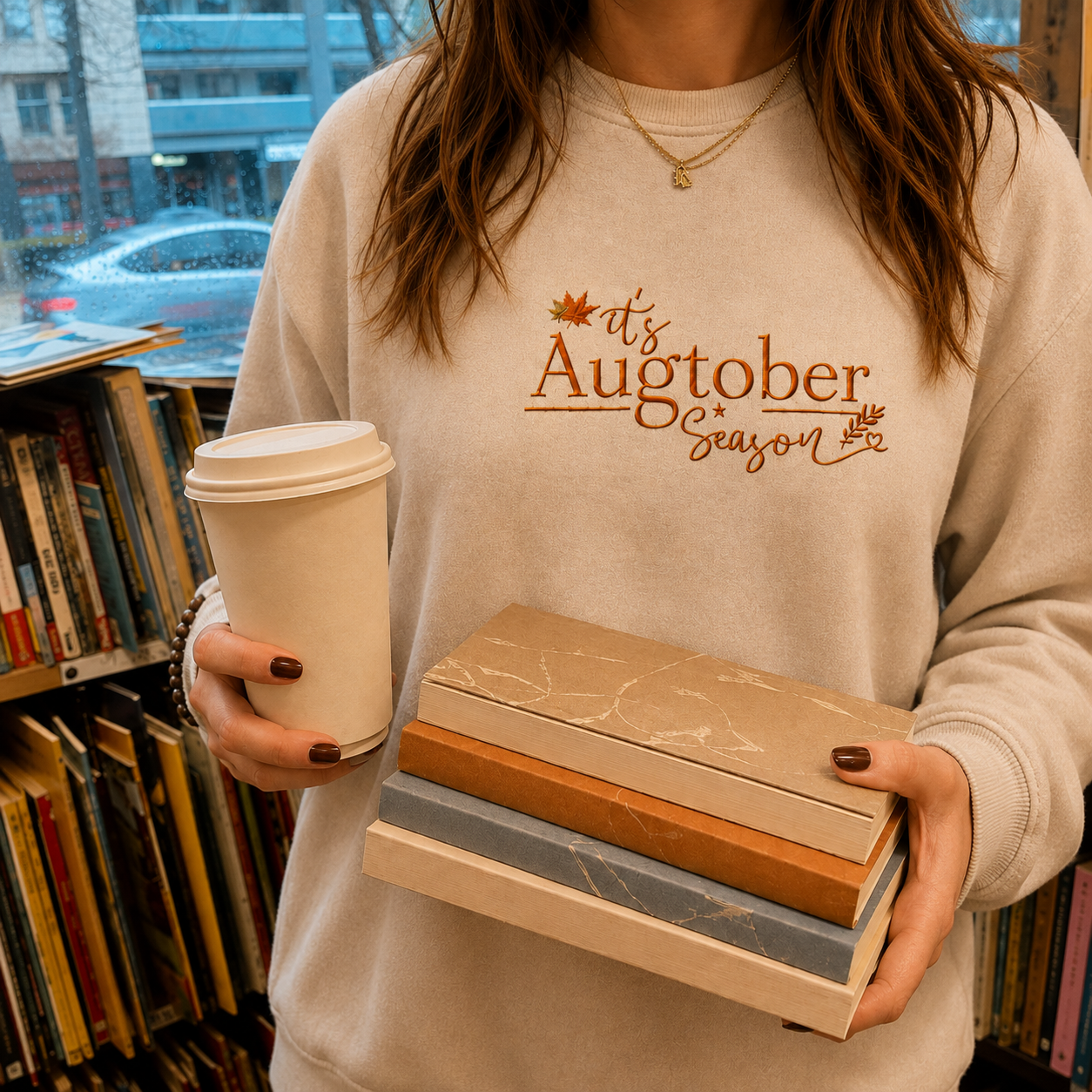 It's Augtober Season Embroidered Sweatshirt
