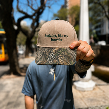 Irritable, Like My Bowels Embroidered Floral Hat