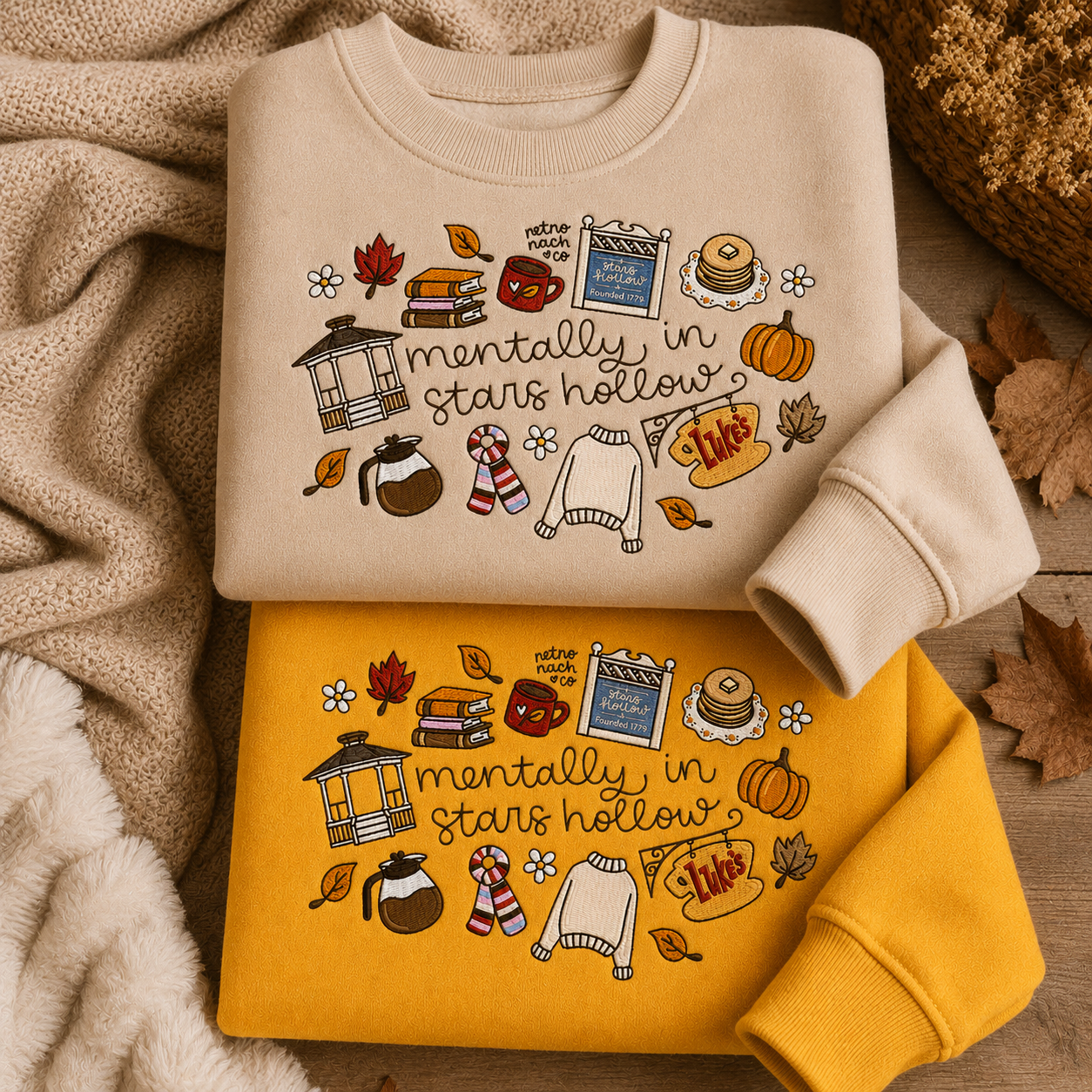 Mentally In Stars Hollow Embroidered Sweatshirt