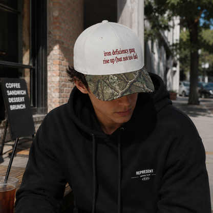 Iron Deficiency Gang Rise Up Embroidered Floral Hat
