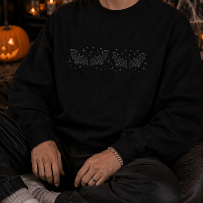 Bat Halloween Embroidered Sweatshirt