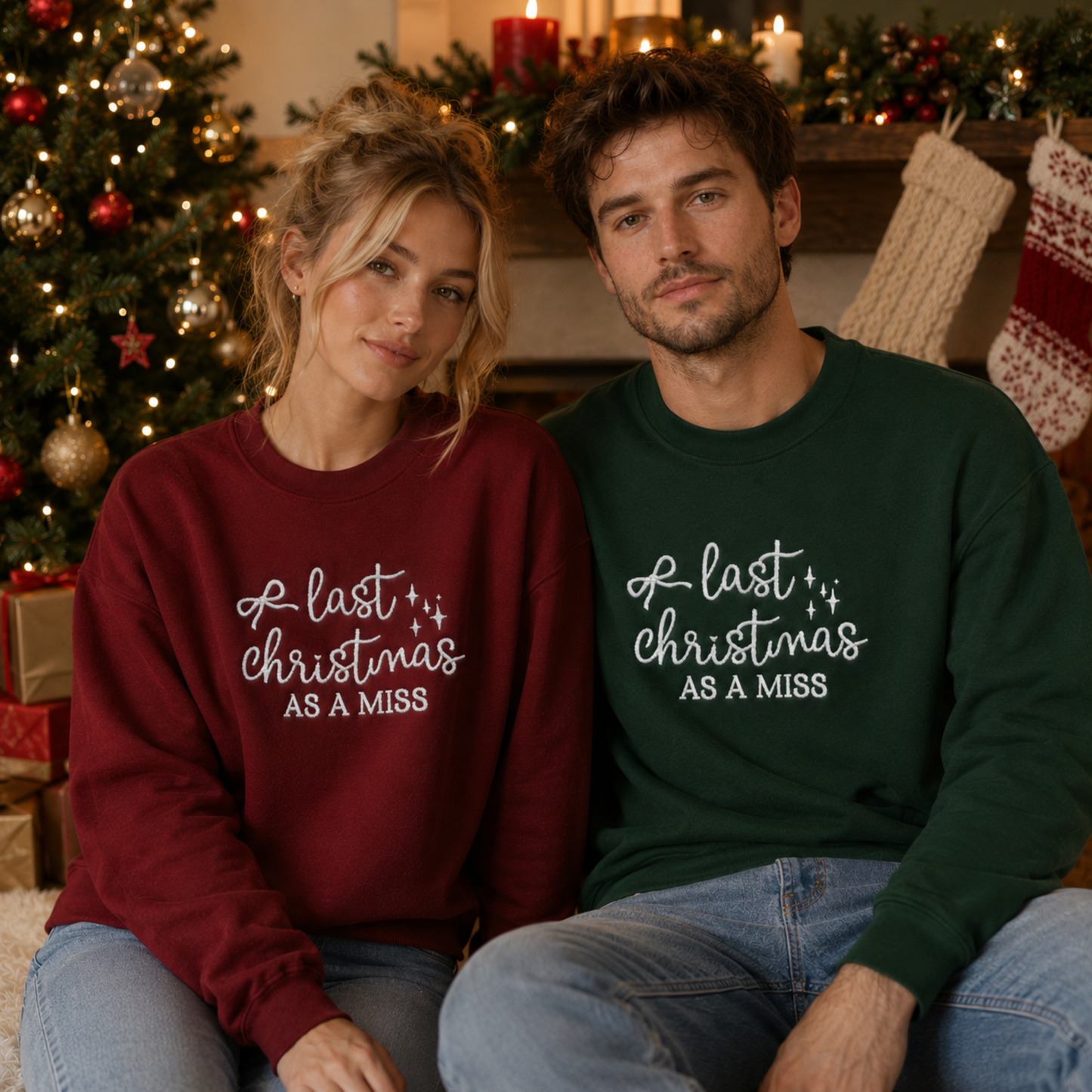 Last Christmas As A Miss Embroidered Sweatshirt