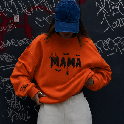 Mama Halloween Embroidered Sweatshirt