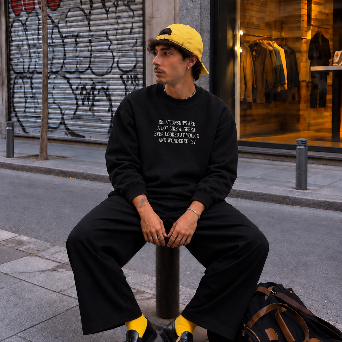Relationships Are A Lot Like Algebra Embroidered Sweatshirt