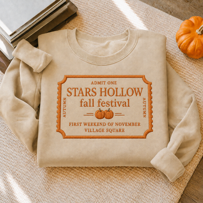 Ticket Fall Festival Stars Hollow Embroidered Sweatshirt