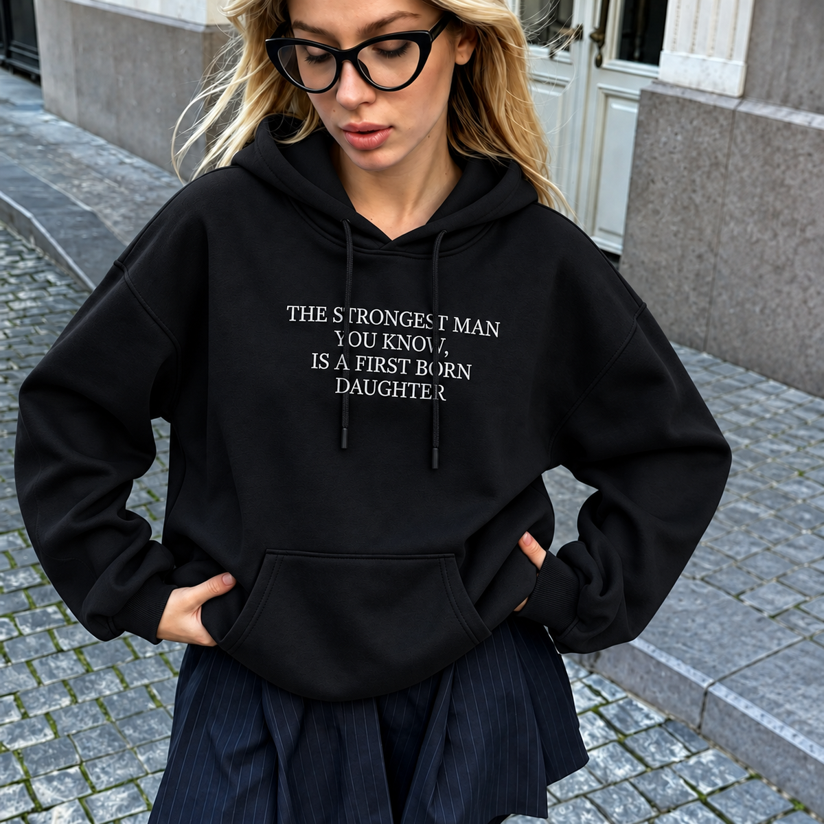 First Born Daughter Embroidered Sweatshirt