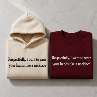 Wear Your Hands Like A Necklace Embroidered Hoodie