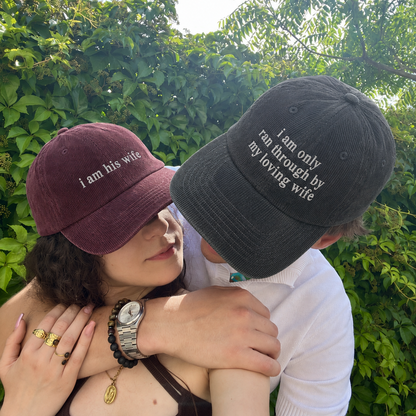 Matching Married Couple Embroidered Washed Caps