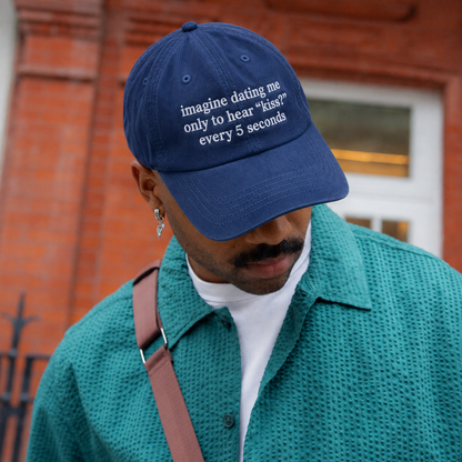 Kiss Every 5 Minutes Embroidered Washed Cap