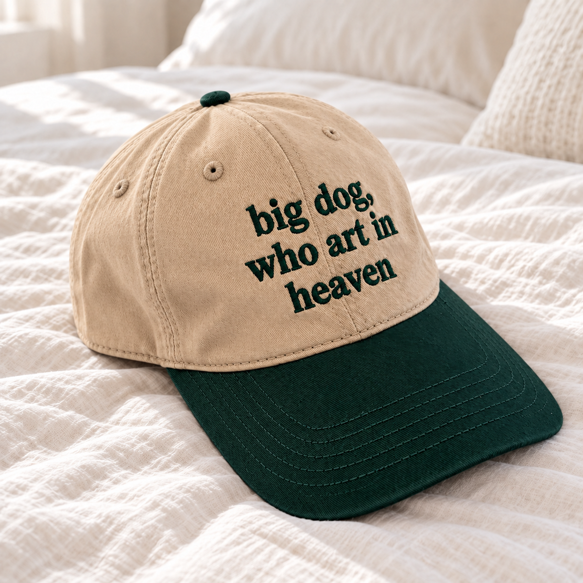 Big Dog Who Art in Heaven Embroidered Baseball Hat