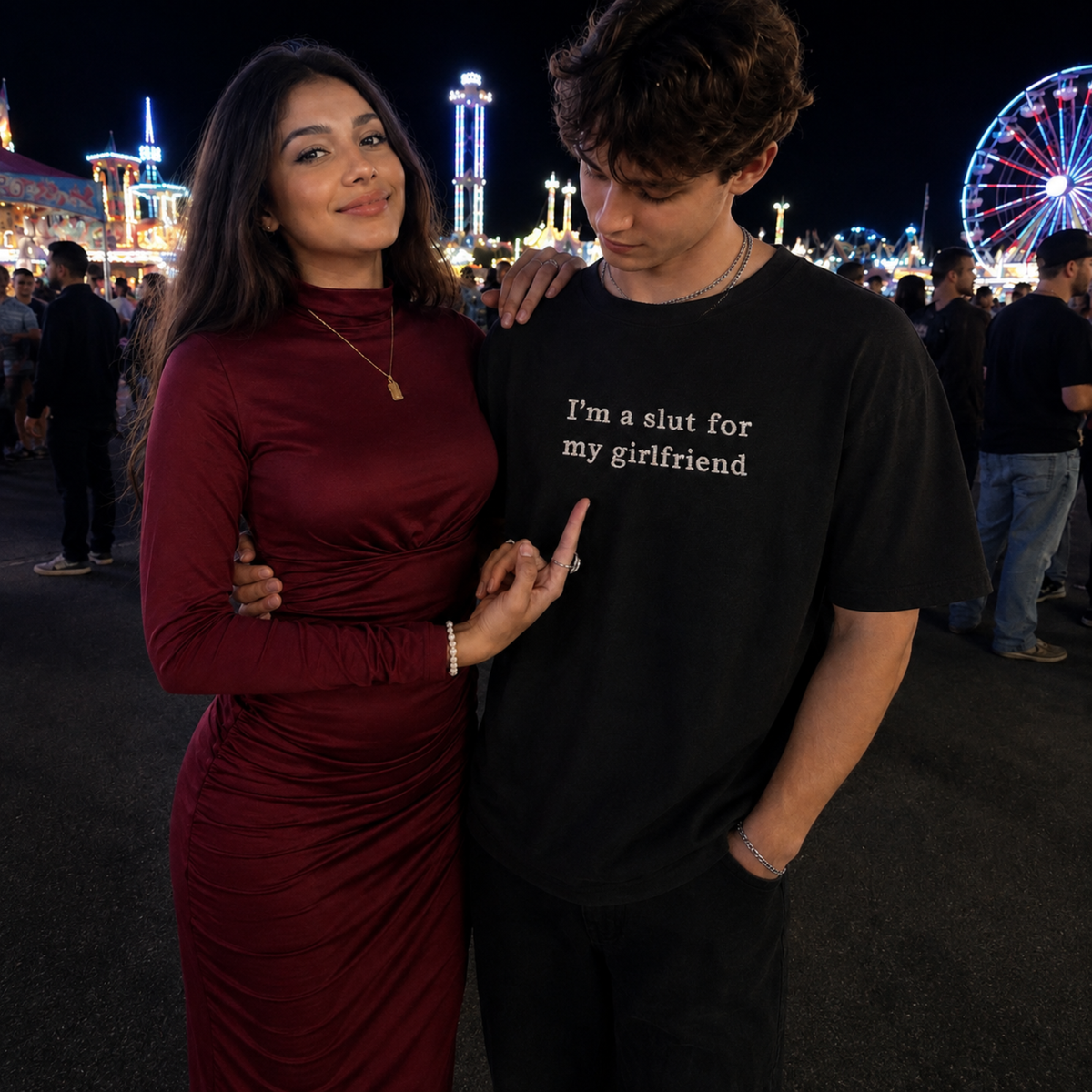 Slut For My Girlfriend Embroidered Sweatshirt