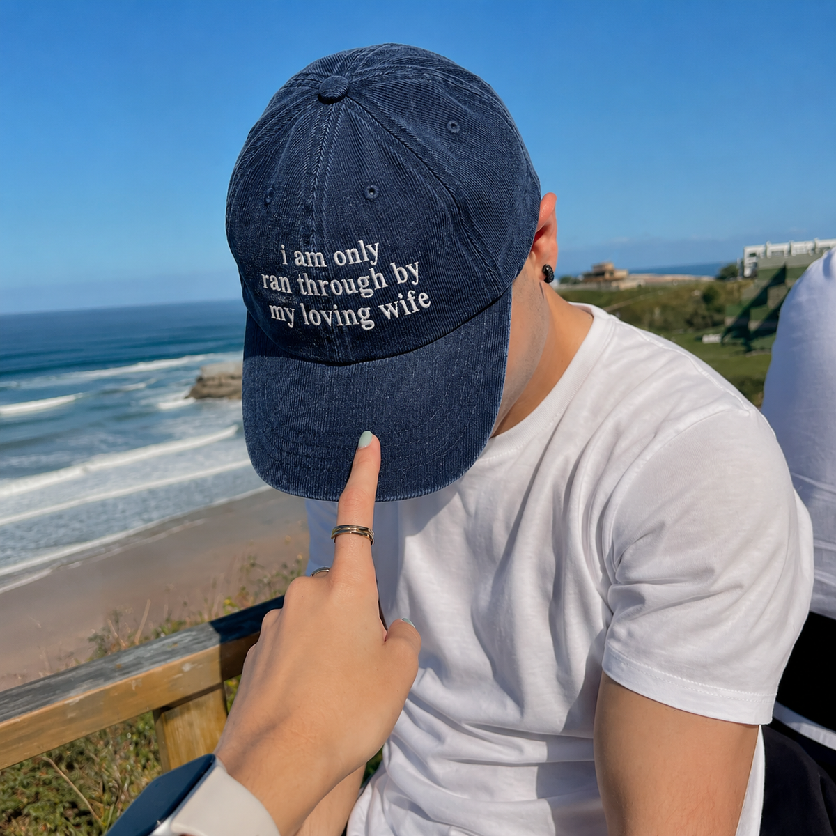 Matching Married Couple Embroidered Washed Caps