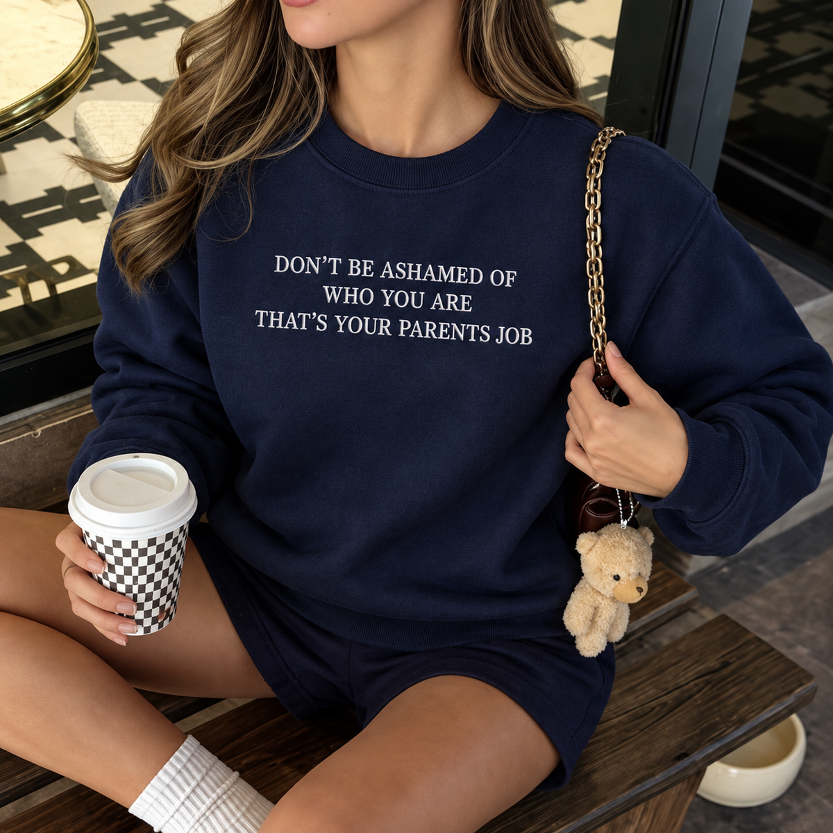 Don’t Be Ashamed of Who You Are Embroidered Sweatshirt