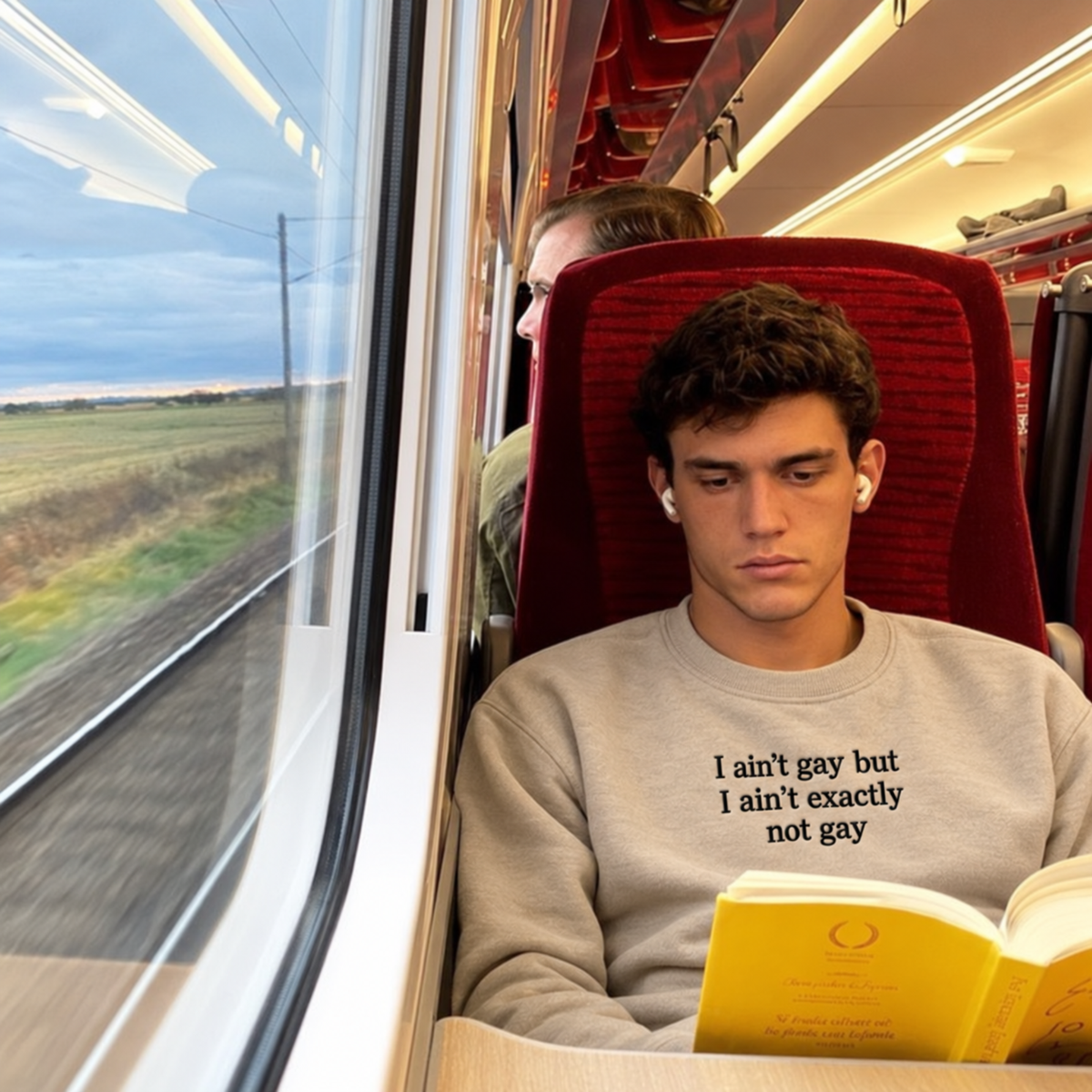 Ain't Gay But Ain't Exactly Not Gay Embroidered Sweatshirt