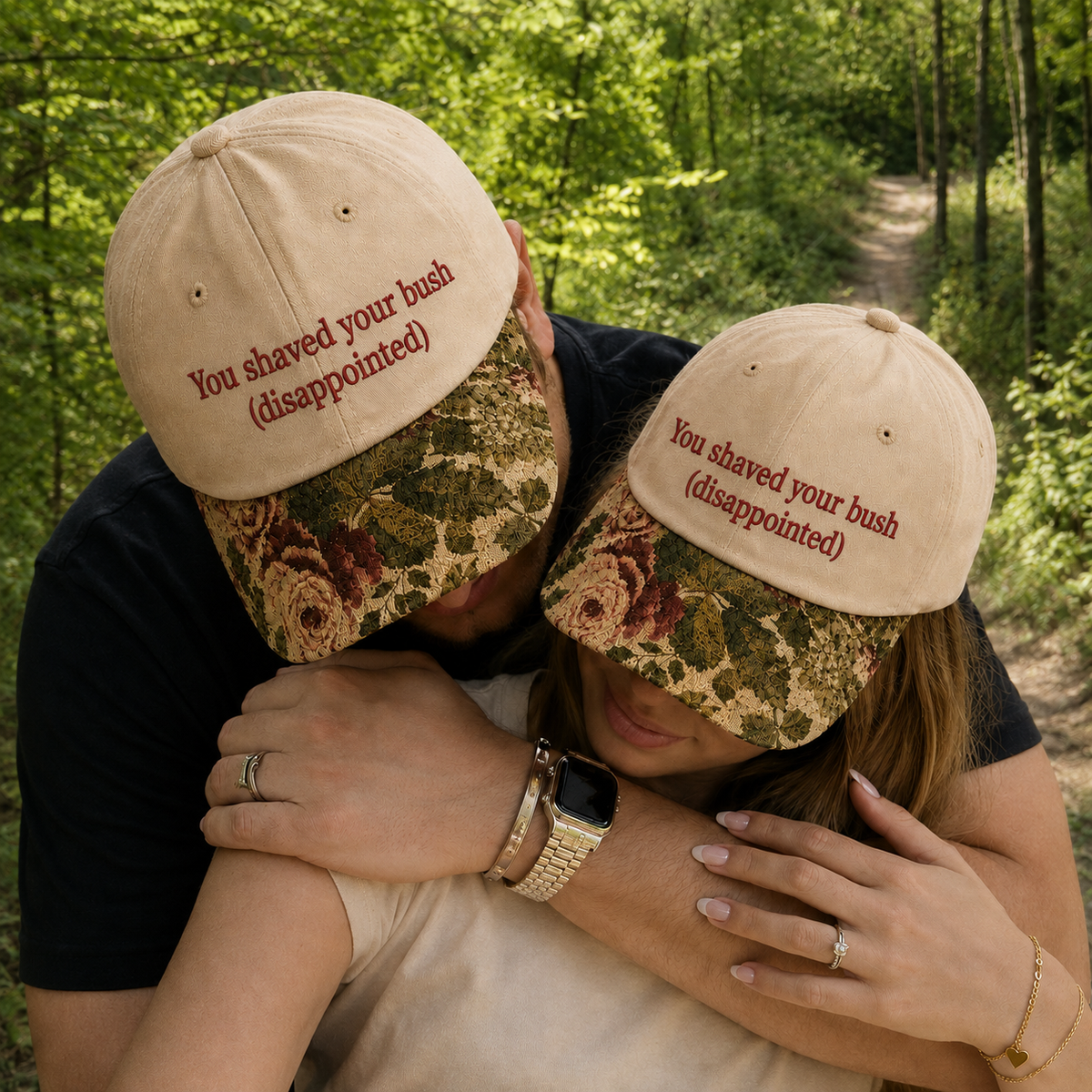 You Shaved Your Bush Disappointed Embroidered Floral Hat