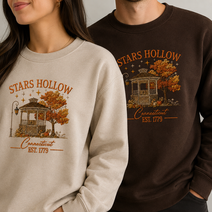Autumn Stars Hollow Embroidered Sweatshirt