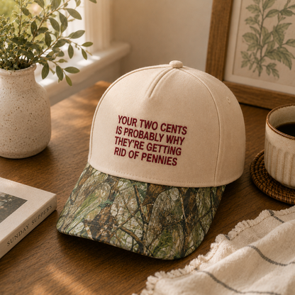 Your Two Cents Embroidered Floral Hat