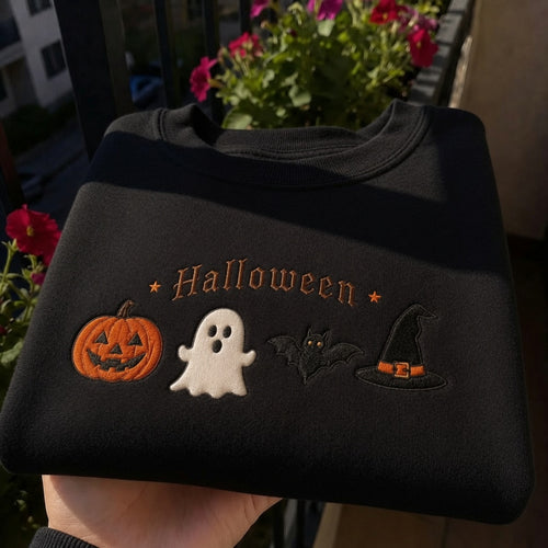 Halloween Season Embroidered Sweatshirt