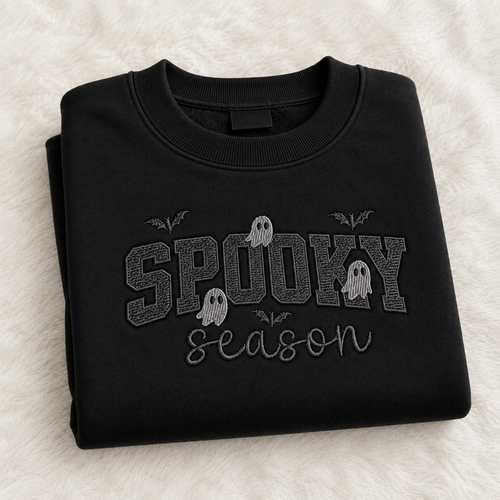 Dark Spooky Season Embroidered Hoodie