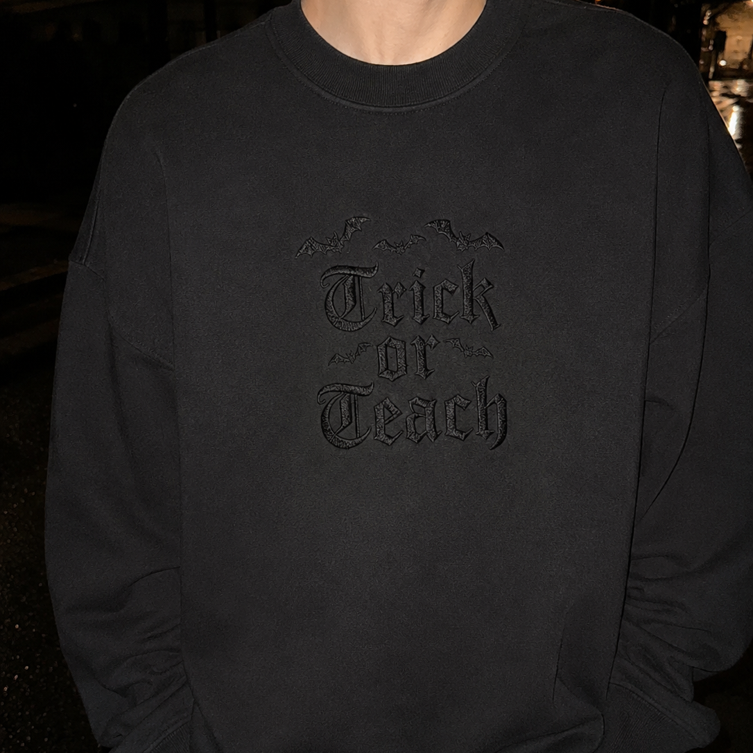 Trick Or Teach Embroidered Sweatshirt