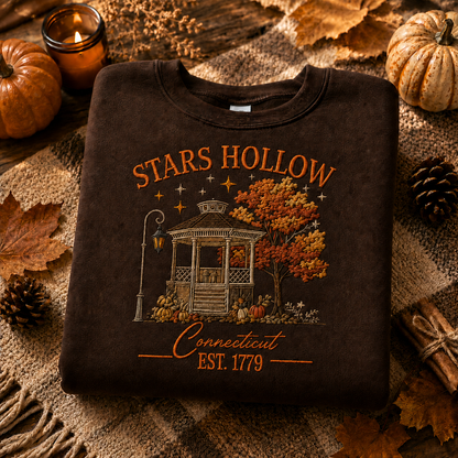 Autumn Stars Hollow Embroidered Sweatshirt